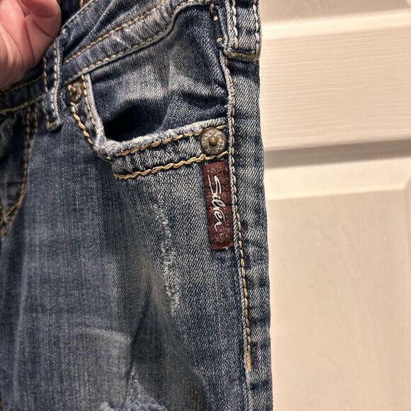 Silver Jeans‎ Womens 29x31 (30x28) Denim Pioneer Boot Cut Dark Wash Flap Pockets - Picture 7 of 13